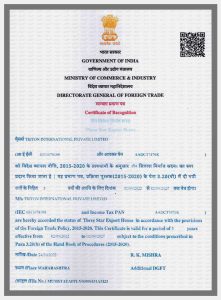 Certified as a THREE STAR EXPORT HOUSE by Govt of India